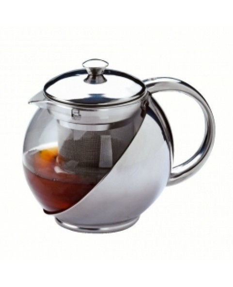 Théière avec filtre - 1,10l - verre et inox 