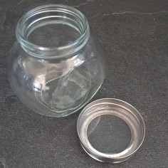 Bocal verre avec couvercle 2 positions