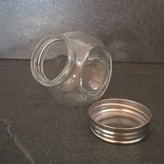Bocal verre avec couvercle 2 positions